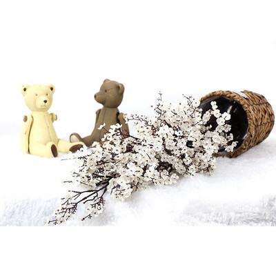 rózsaszín cseresznyevirág műanyag ág műselyem virágok sakura esküvői otthoni bolt dekoráció fehér hamis virágok barkács dec.