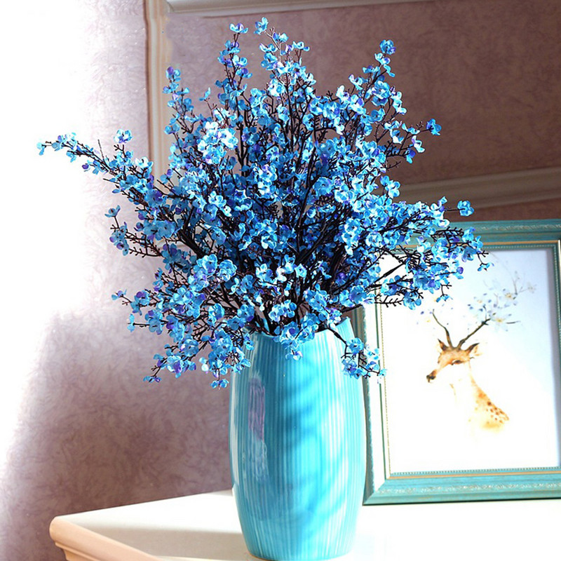 rózsaszín cseresznyevirág műanyag ág műselyem virágok sakura esküvői otthoni bolt dekoráció fehér hamis virágok barkács dec.