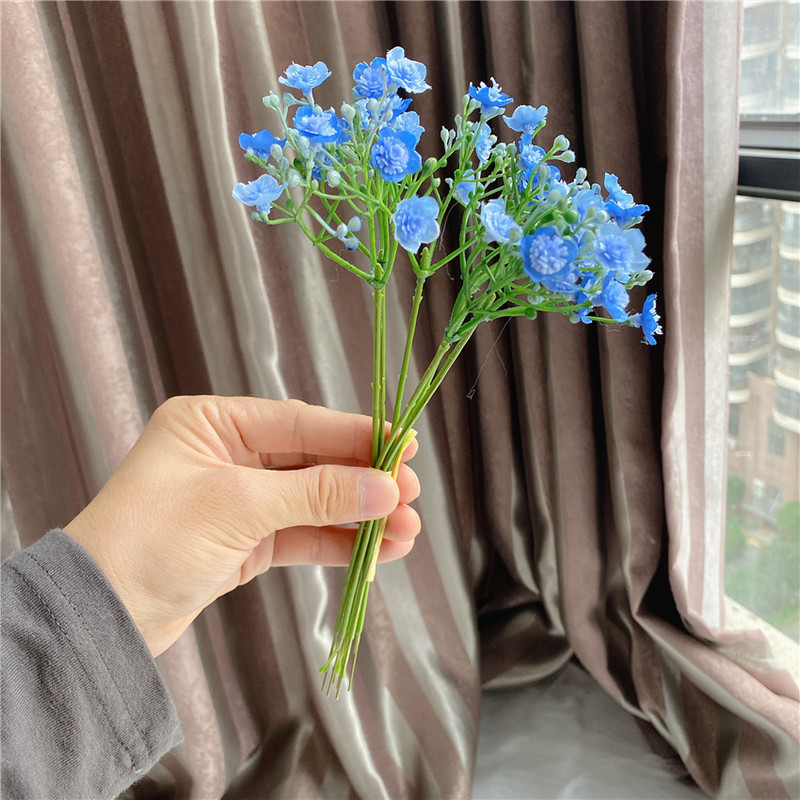 42 de capete Babysbreath pachet mic alb albastru Flori artificiale pentru Crăciun Decor de nuntă Flores artificiales Decor camera