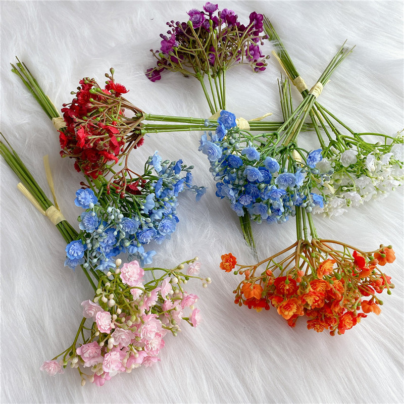 42 de capete Babysbreath pachet mic alb albastru Flori artificiale pentru Crăciun Decor de nuntă Flores artificiales Decor camera