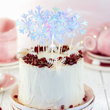 20 бр Ледена снежинка Покривало за кексчета Коледни Детски Покривки за торта за рожден ден Baby Shower Сватбено парти Декорация на торта Коледни консумативи
