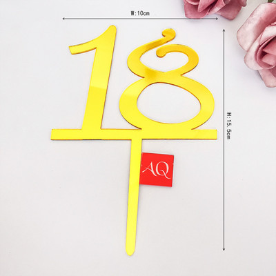 Spoguļvirsmas kūkas virsma akrila numurs 18/21/30/40/50/60/70/80 Kāzu gadadiena Topper dzimšanas dienas ballītes kūkas dekorēšana