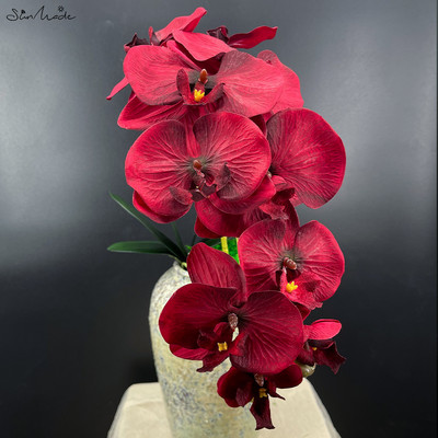 SunMade 10 fej nagy mesterséges orchidea pillangó orchidea otthon esküvői dekoráció selyem művirágok Flores Artificales