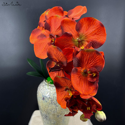 SunMade 10 fej nagy mesterséges orchidea pillangó orchidea otthon esküvői dekoráció selyem művirágok Flores Artificales