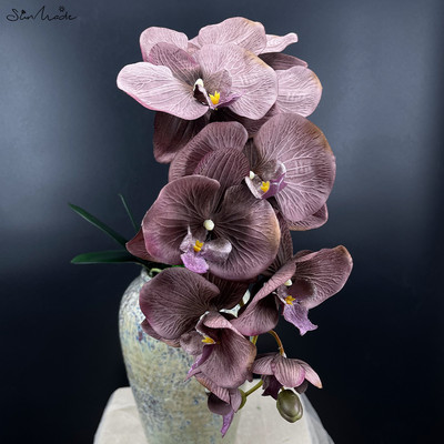 SunMade 10 fej nagy mesterséges orchidea pillangó orchidea otthon esküvői dekoráció selyem művirágok Flores Artificales