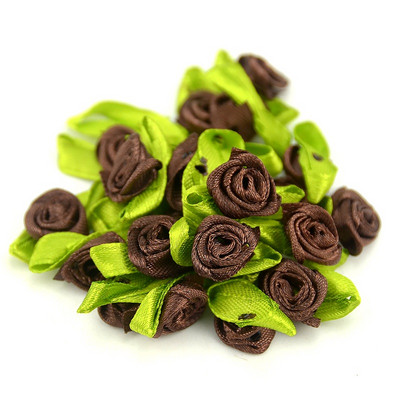 100 DB mesterséges mini selyem rozetták szövet virágok fejek kézzel készített szatén szalag rózsák készítés, barkácsolás esküvői dekorációhoz