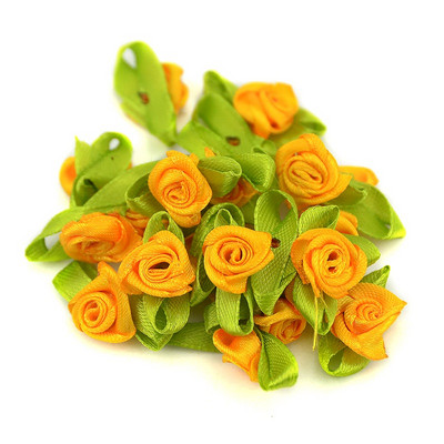 100 DB mesterséges mini selyem rozetták szövet virágok fejek kézzel készített szatén szalag rózsák készítés, barkácsolás esküvői dekorációhoz