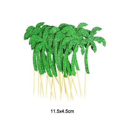 10 gab palmu lapu flamingo kūciņu virsma Havajiešu Luau vasaras ballītes kūkas dekorēšana bērniem džungļu dzimšanas dienas ballīte tropiskās kāzas