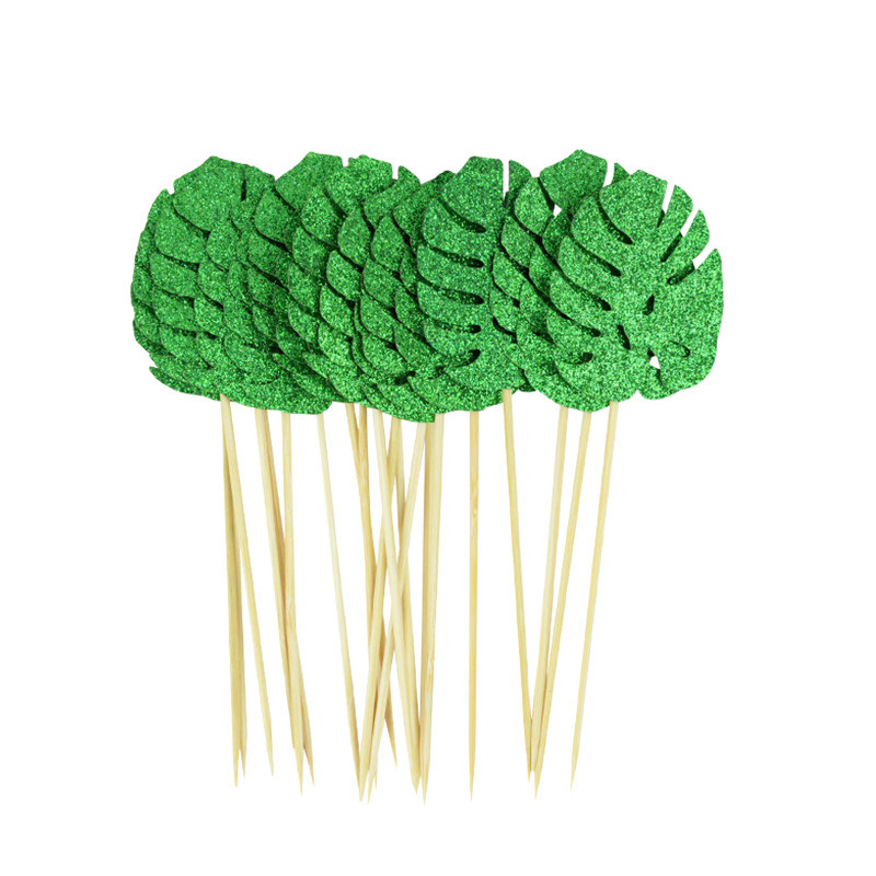 10 gab palmu lapu flamingo kūciņu virsma Havajiešu Luau vasaras ballītes kūkas dekorēšana bērniem džungļu dzimšanas dienas ballīte tropiskās kāzas