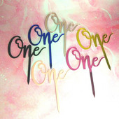 Egyes levél Baby Girl Baby Boy Tortafedő 0-9 számjegyű Cupcake Toppers Zászlók 1. Boldog születésnapot Baba Shower Party dekoráció