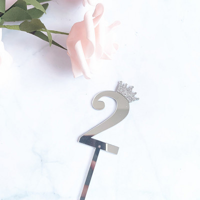 Egyes levél Baby Girl Baby Boy Tortafedő 0-9 számjegyű Cupcake Toppers Zászlók 1. Boldog születésnapot Baba Shower Party dekoráció