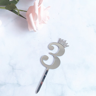 Egyes levél Baby Girl Baby Boy Tortafedő 0-9 számjegyű Cupcake Toppers Zászlók 1. Boldog születésnapot Baba Shower Party dekoráció