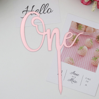 Egyes levél Baby Girl Baby Boy Tortafedő 0-9 számjegyű Cupcake Toppers Zászlók 1. Boldog születésnapot Baba Shower Party dekoráció