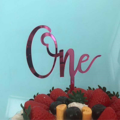 Egyes levél Baby Girl Baby Boy Tortafedő 0-9 számjegyű Cupcake Toppers Zászlók 1. Boldog születésnapot Baba Shower Party dekoráció