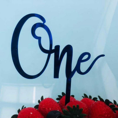 Egyes levél Baby Girl Baby Boy Tortafedő 0-9 számjegyű Cupcake Toppers Zászlók 1. Boldog születésnapot Baba Shower Party dekoráció