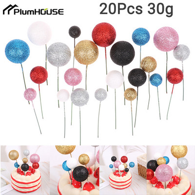 20 gab putuplasta bumbiņu kūkas virsma radošs DIY kūkas dekors bērnu vakaram Ziemassvētku kāzu dzimšanas dienas ballītei kūkas dekorēšanai cupcake ieliktnis