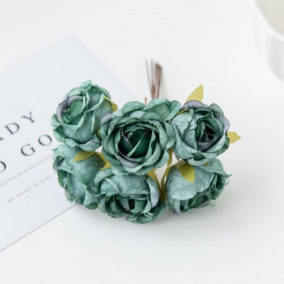 12 db Művirág Selyem Tea Rózsa Esküvői Koszorú Scrapbooking Otthon Karácsonyi Dekoráció Barkácsolás Menyasszony Kiegészítők Kiszállítás