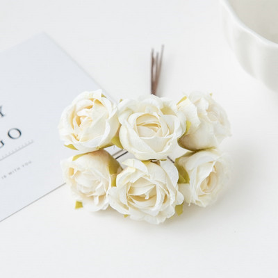 12 db Művirág Selyem Tea Rózsa Esküvői Koszorú Scrapbooking Otthon Karácsonyi Dekoráció Barkácsolás Menyasszony Kiegészítők Kiszállítás