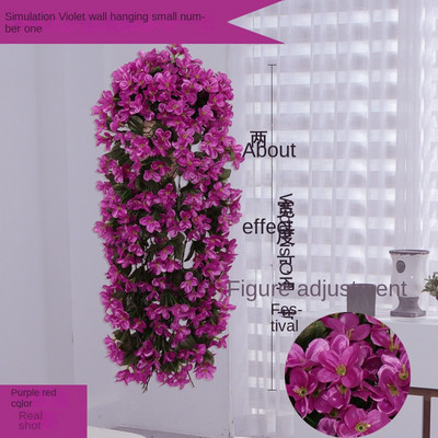 Violetinė dirbtinių gėlių vakarėlio dekoravimo imitacija Valentino dienos vestuvėms ant sienos pakabinamas vestuvių dekoratyvinis vainikas