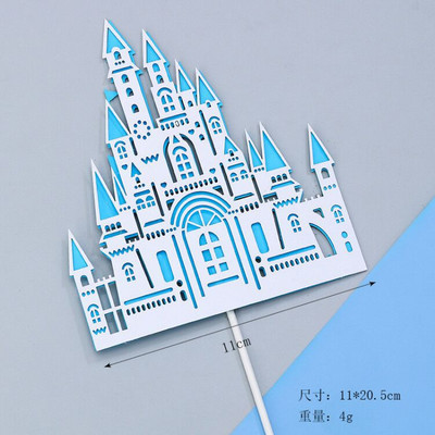 Liela rozā/zelta pils panorāmas rata kāzu kūkas virsma papīrs Daudz laimes dzimšanas dienā krēmveida kūkas ieliktņa karoga dzimšanas dienas deserta dekors