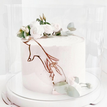 Абстракт Честит рожден ден Торта за торта Розово злато Лице Портрет Акрилно предложение Парти Торти за торта за сватбена декорация на десерт