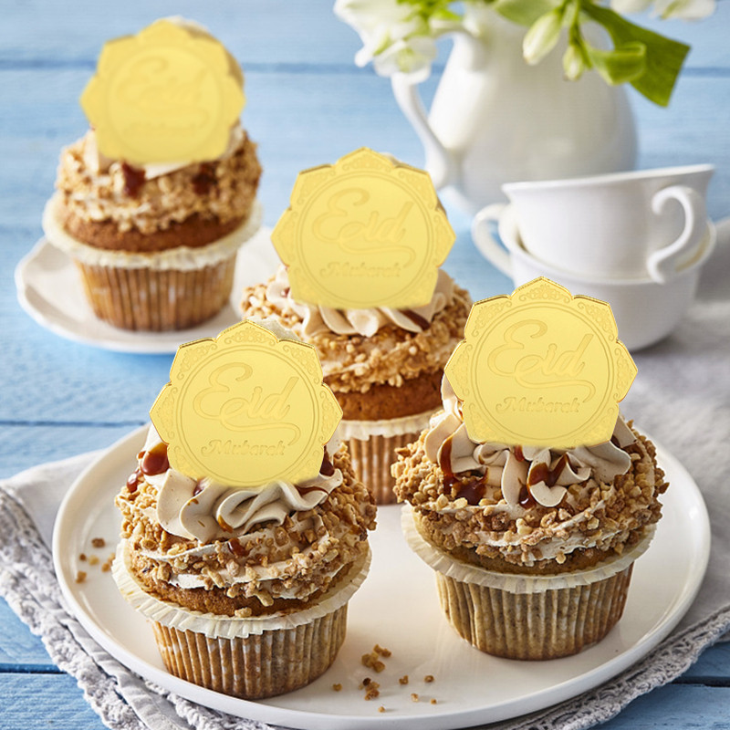 5/10 buc. Acrilic Eid Mubarak Tort Topper Hajj Mubarak Ramadan Islamic Musulman Cupcake Topper Festival Party Coace Decorare Tort