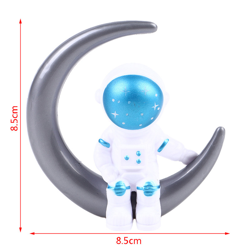 1vnt Kosmoso astronauto gimtadienio torto dekoravimas Vaikų plastikinis planetos erdvėlaivis Vienerių metų įjungiamas gimtadienio torto papuošimas
