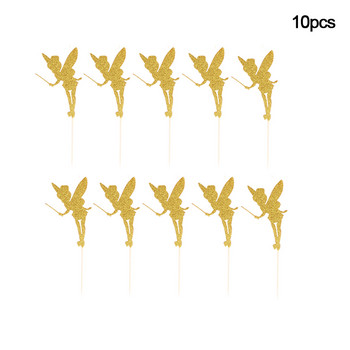 10/20Pcs Glitter Fairy Cupcake Toppers Angel Fairy Cake Topper Kids Baby Shower Сувенири за рожден ден Декорации за сватбена торта