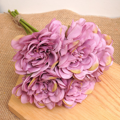 5 buc Flori artificiale frumoase de bujor Buchet alb de înaltă calitate Decor de masă pentru nuntă Flori false Aranjament de Crăciun