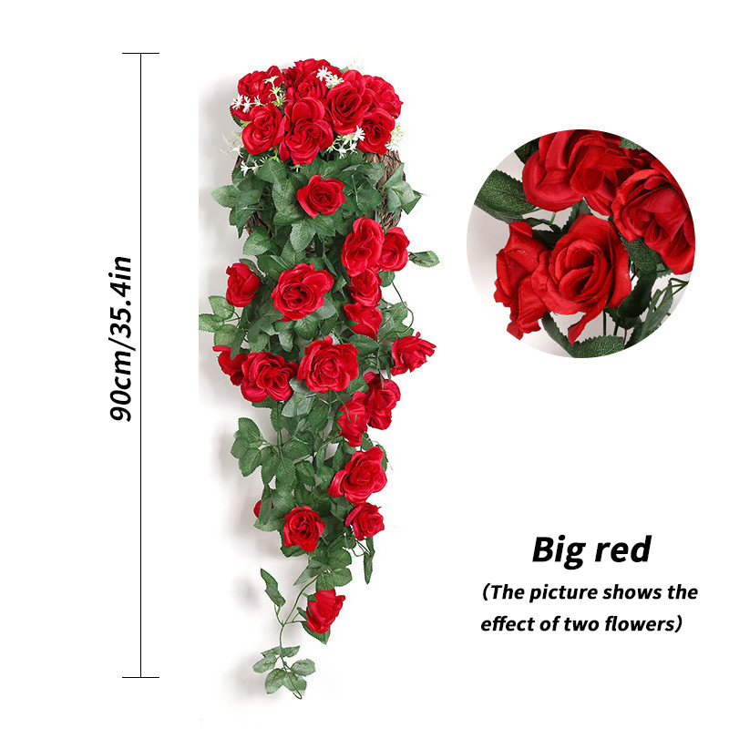 Rožių vynmedžio dirbtinės gėlės Lvy Namų vestuvių vakarėlis Balkono dekoras Sodo arka „Pasidaryk pats“ Kabanti girlianda Dirbtiniai augalai Netikros gėlės