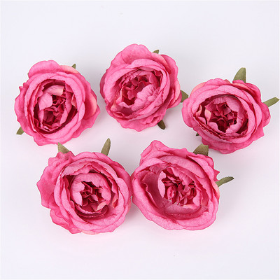 5/10 db Rózsaszín rózsa művirág selyem művirág lakberendezési buli esküvői dekorációs kellékei barkács koszorús ajándéktartozék