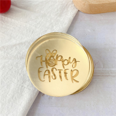 Noi 10 bucăți acrilic, aur roz, argint, decorare pentru tort, cerc pentru cupcake, decorare pentru tort pentru desert de petrecere de aniversare