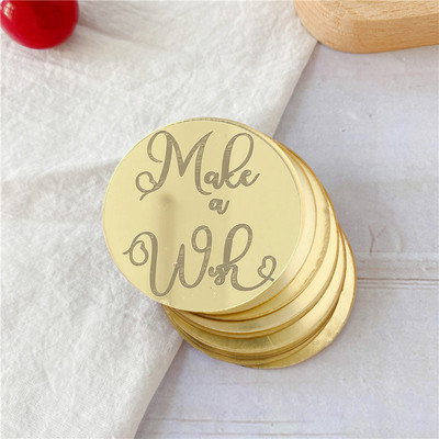 Noi 10 bucăți acrilic, aur roz, argint, decorare pentru tort, cerc pentru cupcake, decorare pentru tort pentru desert de petrecere de aniversare