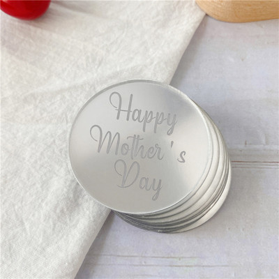 Noi 10 bucăți acrilic, aur roz, argint, decorare pentru tort, cerc pentru cupcake, decorare pentru tort pentru desert de petrecere de aniversare