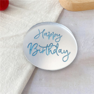 Noi 10 bucăți acrilic, aur roz, argint, decorare pentru tort, cerc pentru cupcake, decorare pentru tort pentru desert de petrecere de aniversare