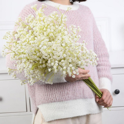 135 mini galviņas 62cm DIY mākslīgais mazulis elpojošs zieds Gypsophila viltus silikona augi kāzu dekors mājas ziedu kompozīcijas