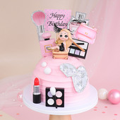 Parfimērijas lūpu krāsa Paris Cake Topper Girls Happy Birthday Dekorācija Kāzu Līgavas Ballīte Vecpuišu Cupcake Toppers Dekors