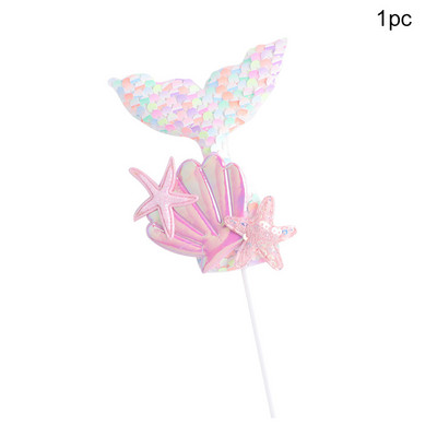 1db Sellőfarkú flitteres tortafedő Muffin Cupcake Topsor sellő témájú esküvői gyerekeknek születésnapi tortadíszekhez