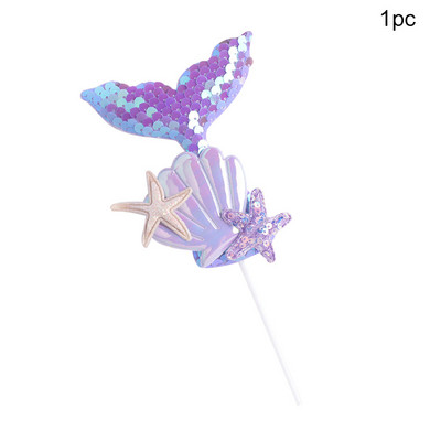 1db Sellőfarkú flitteres tortafedő Muffin Cupcake Topsor sellő témájú esküvői gyerekeknek születésnapi tortadíszekhez