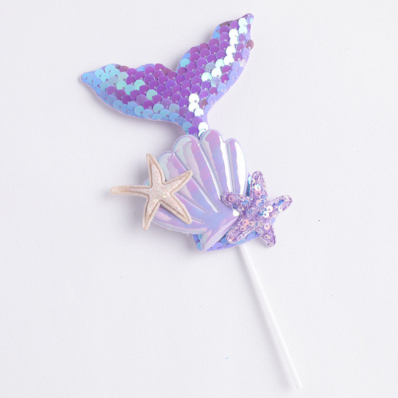 1db Sellőfarkú flitteres tortafedő Muffin Cupcake Topsor sellő témájú esküvői gyerekeknek születésnapi tortadíszekhez