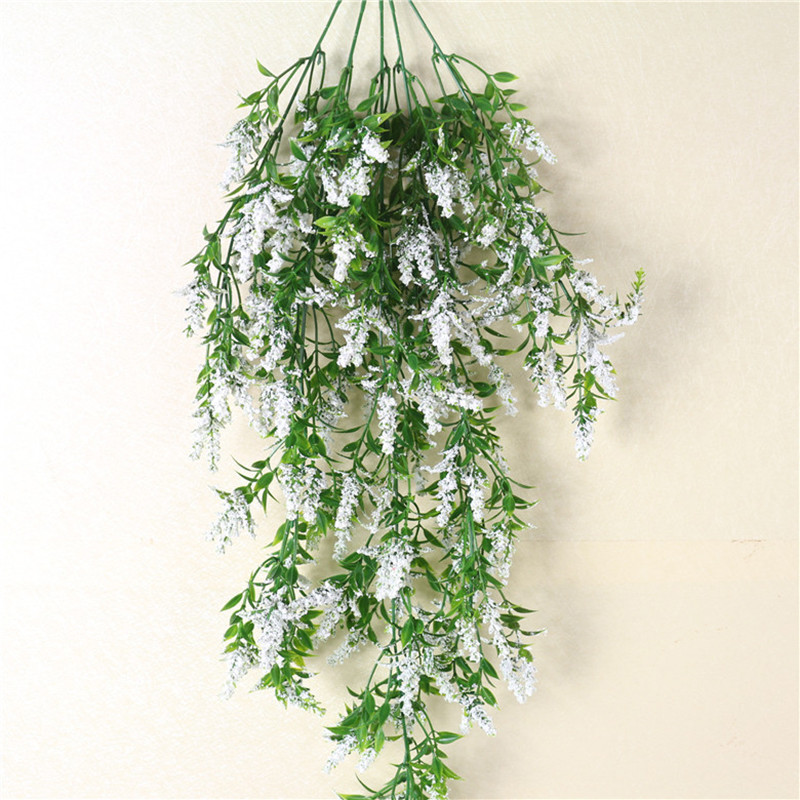 Lavendli kimp Kunstsiidist lilled Plastikust võltslilled Kodu Pulmakaunistus Seinaripp taim rotangist keskosad