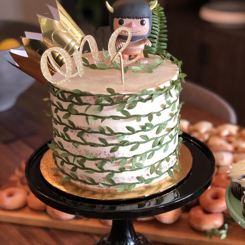 1 gab. Mirdzošas kūkas virsma viena gada 1. pirmās dzimšanas dienas ballītei bērniem, meitenēm, zēniem, bērnu dušas jubilejas dekorēšanas piederumi