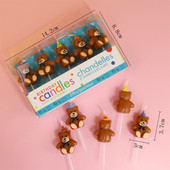 Desene animat Urs Lumanare Copii Pălărie de petrecere Urs, Lumânare de ziua de naștere Decorat Tort Accesorii Pălărie Urs Decorat