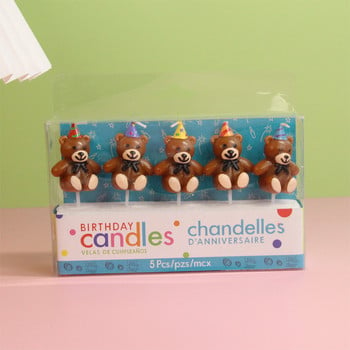 Cartoon Bear Candle Kids Party Καπέλο Bear Γενέθλια Κερί Κέικ Διακόσμηση Αξεσουάρ Καπέλο Bear Διακόσμηση πάρτι