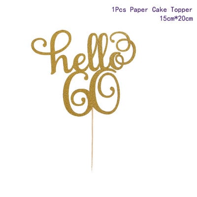 Taoup 10 20 30 40 50 60 La mulți ani pentru tort Topper pentru nunta Tort Decorat Articole pentru Tort Decoruri pentru petrecere de aniversare pentru adulți