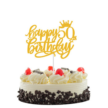 Διακόσμηση για χαρούμενα γενέθλια τούρτα 13 16 18 21 30 40 50 60 70 Χρόνια Τούρτα γενεθλίων Topper για ενήλικες ψησίματος επιδόρπιο προμήθειες