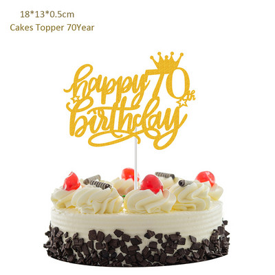 Διακόσμηση για χαρούμενα γενέθλια τούρτα 13 16 18 21 30 40 50 60 70 Χρόνια Τούρτα γενεθλίων Topper για ενήλικες ψησίματος επιδόρπιο προμήθειες