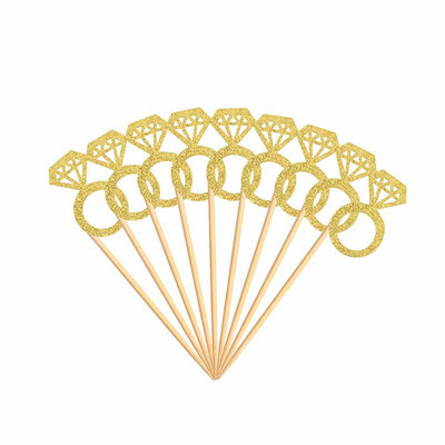 10db Cupcake Festékek Csillogó Gyémánt Gyűrű Torta Feltöltők Házassági Évforduló Születésnapi Valentin Leánybúcsú tortadísz