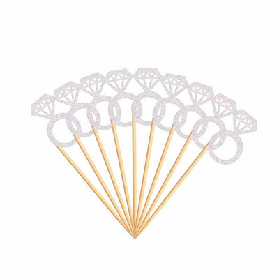 10db Cupcake Festékek Csillogó Gyémánt Gyűrű Torta Feltöltők Házassági Évforduló Születésnapi Valentin Leánybúcsú tortadísz