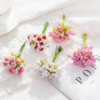 100PCS Τεχνητά Λουλούδια Χονδρική Χονδρική Στέφανα Γάμου από αφρό Bud Bud Χριστουγεννιάτικα Διακοσμητικά για Εσωτερικά Diy Δώρα Σπίτι Κουτί καραμελών